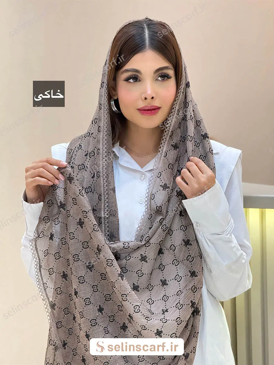 شال نخ حریر پلیسه bee