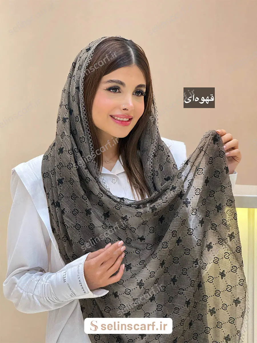شال نخ حریر پلیسه bee