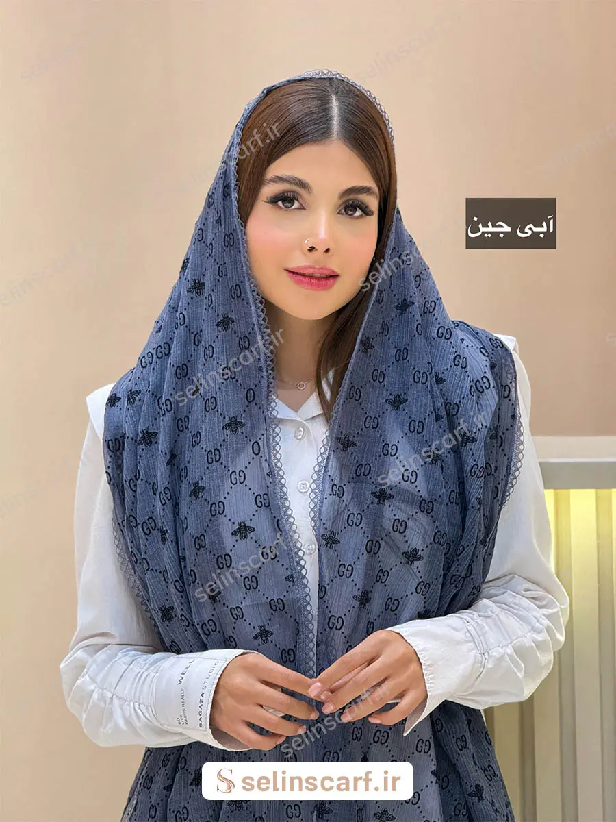 شال نخ حریر پلیسه bee