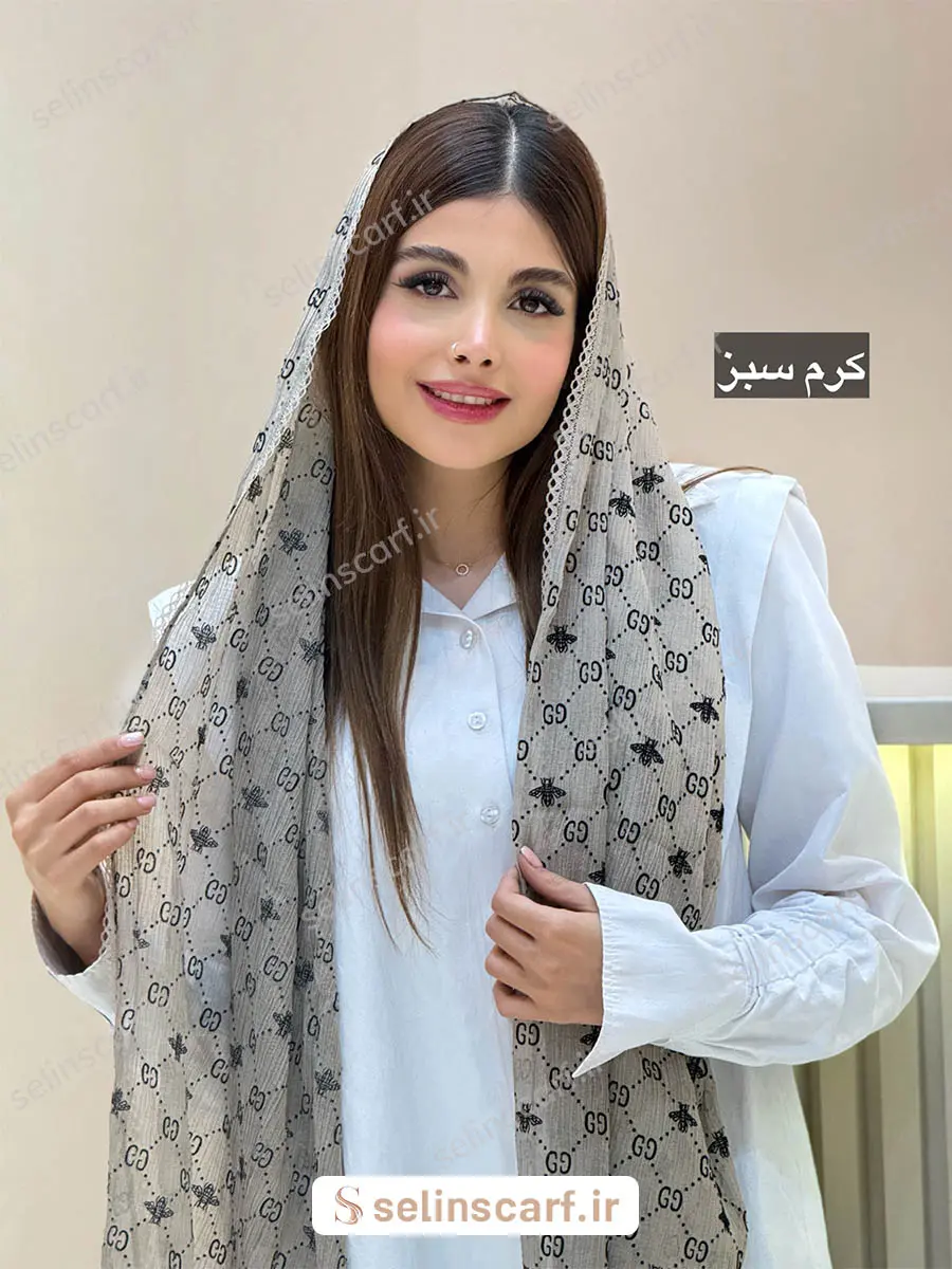 شال نخ حریر پلیسه bee