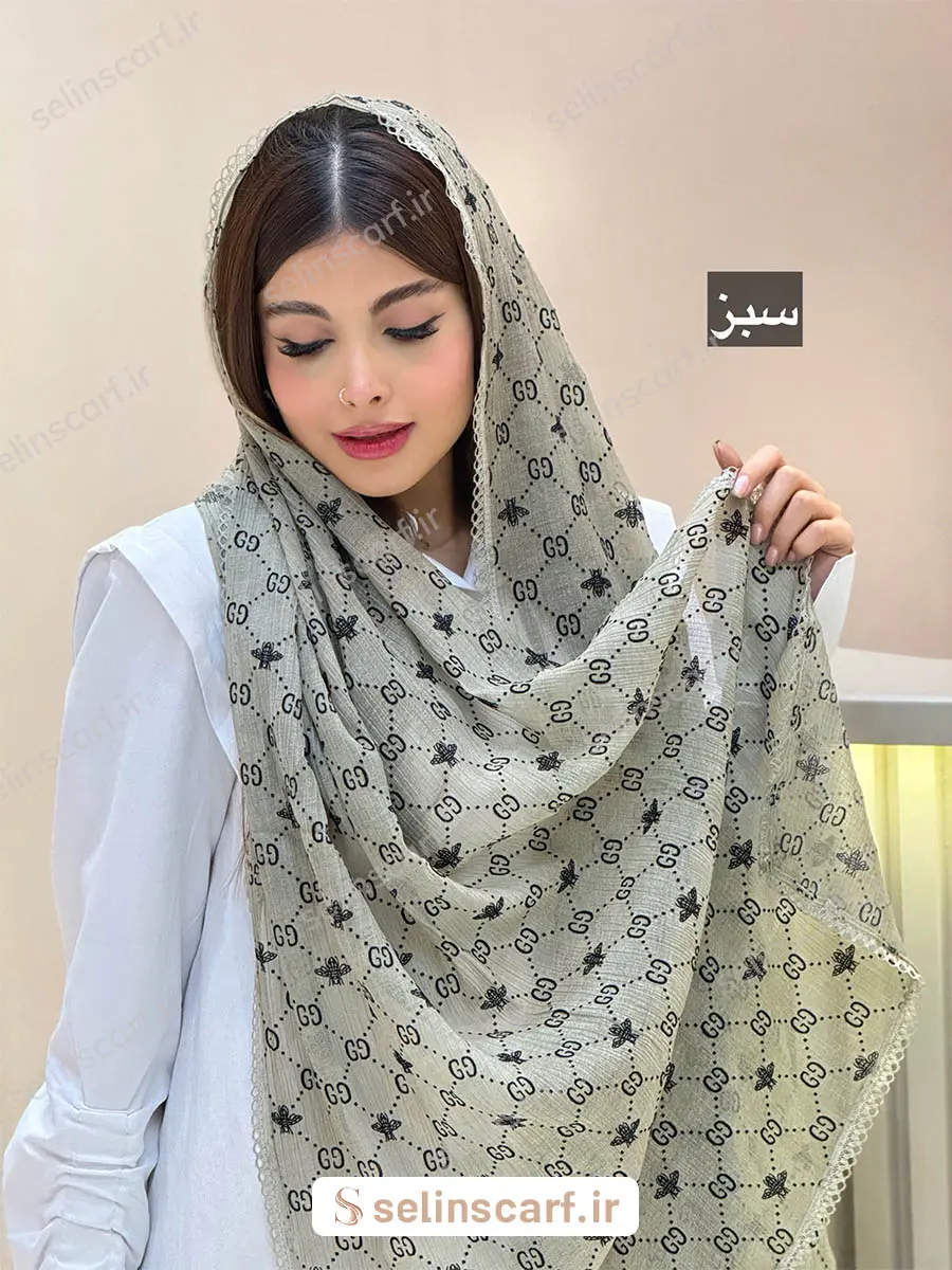 شال نخ حریر پلیسه bee