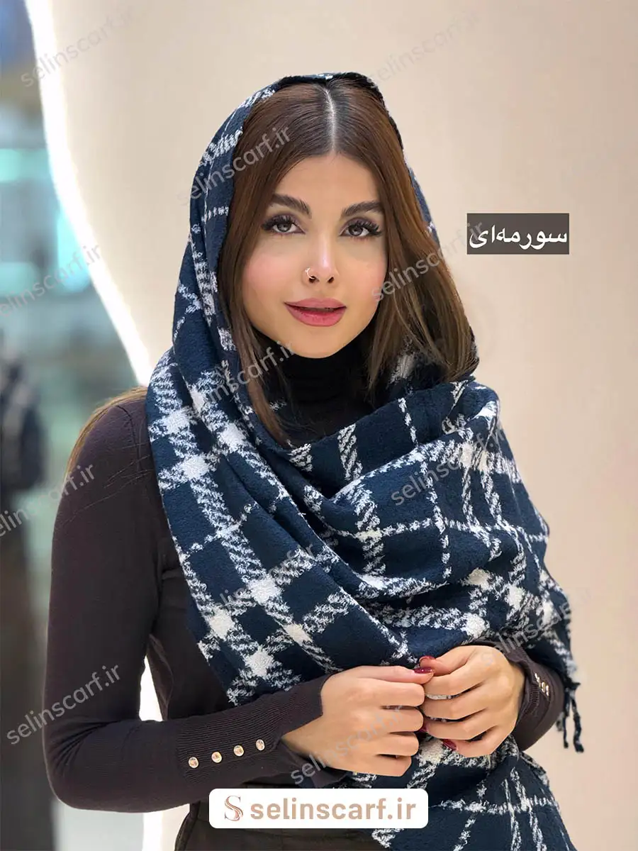 Sachli شال موهر ‌طرح چهارخونه