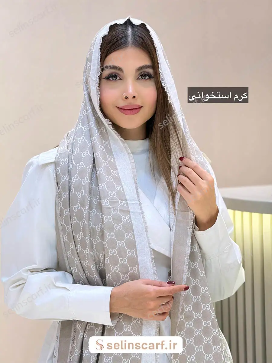 شال وارداتی نخ modal طرح گوچی