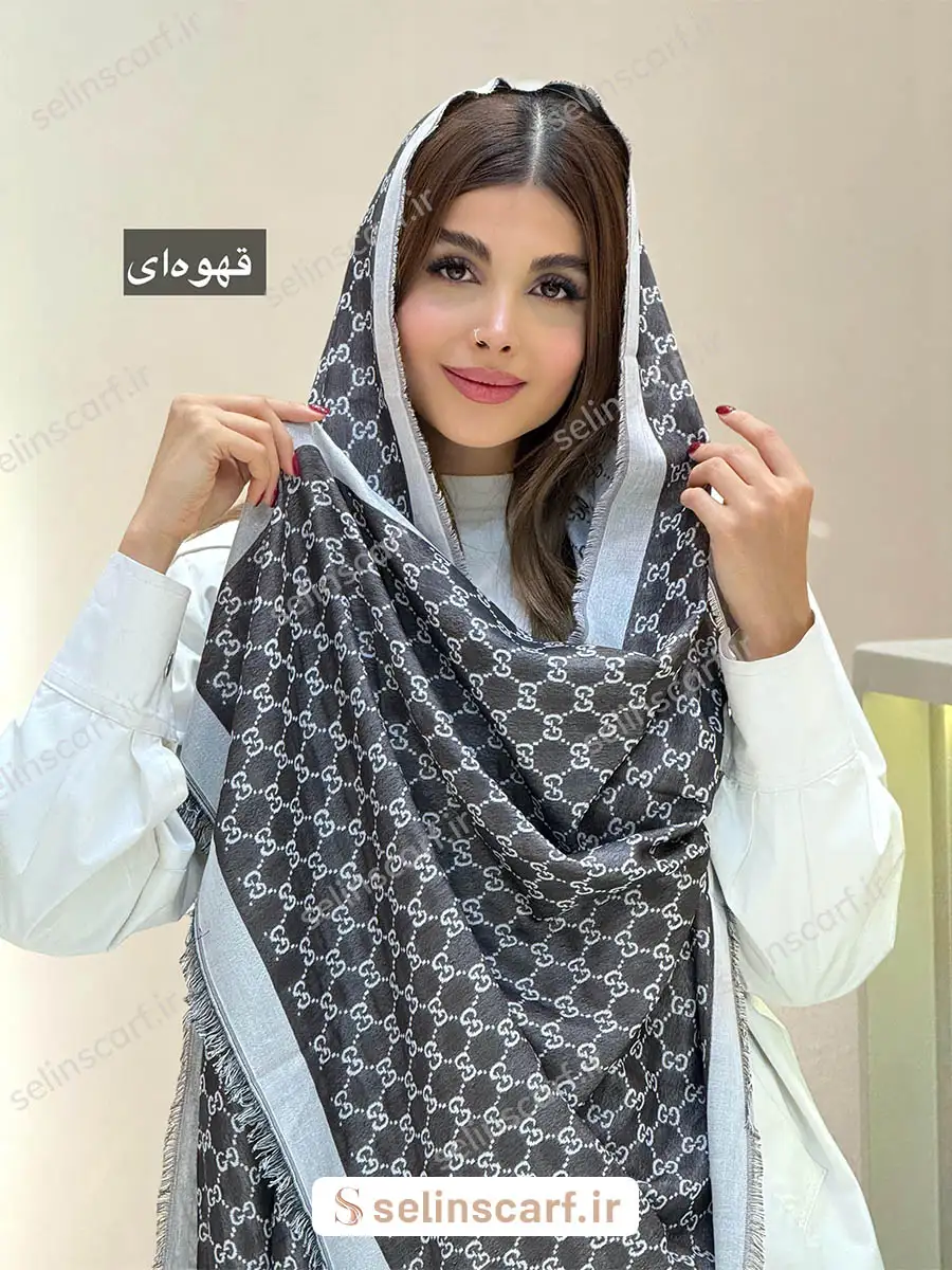 شال وارداتی نخ modal طرح گوچی
