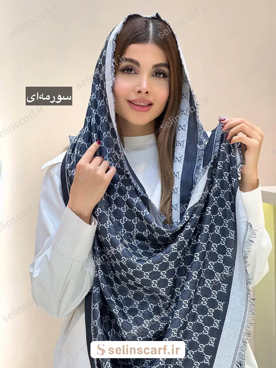 شال وارداتی نخ modal طرح گوچی