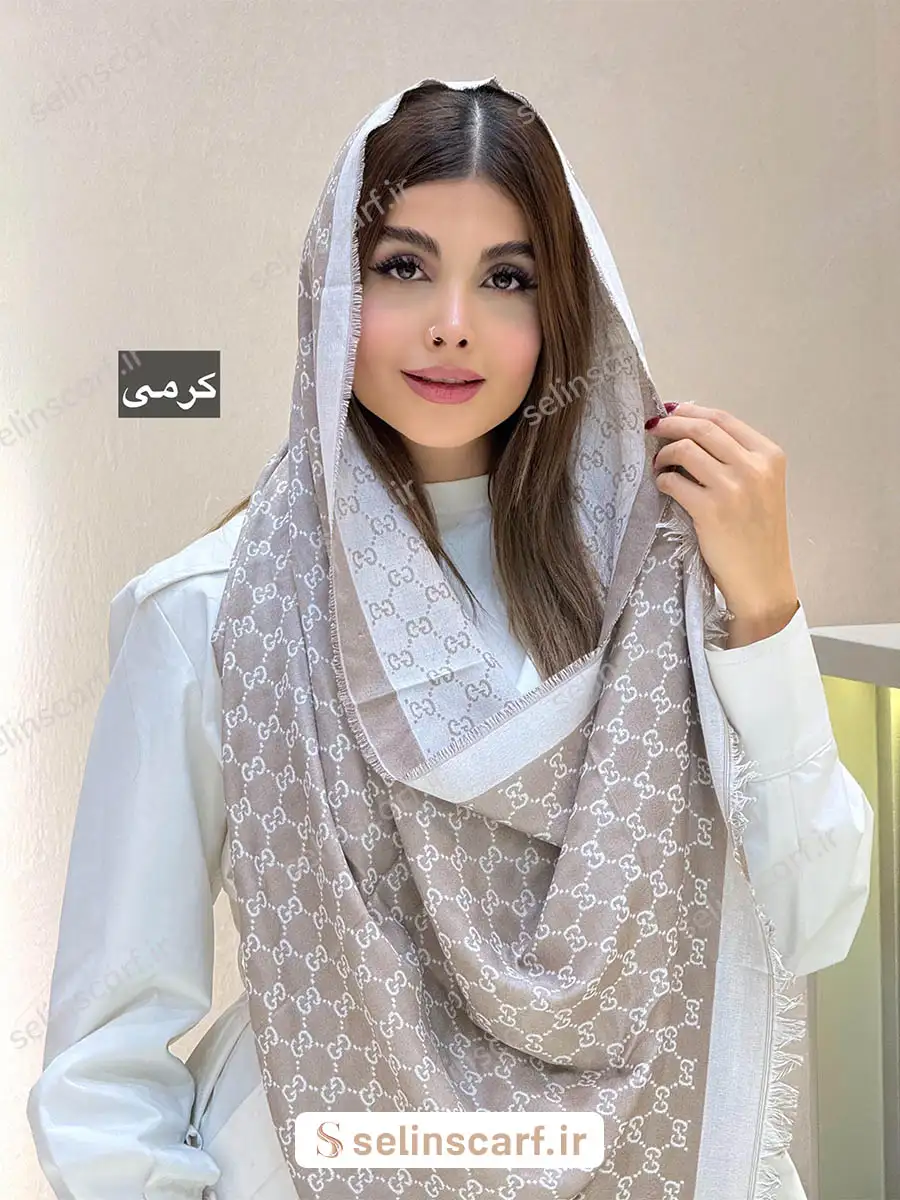 شال وارداتی نخ modal طرح گوچی
