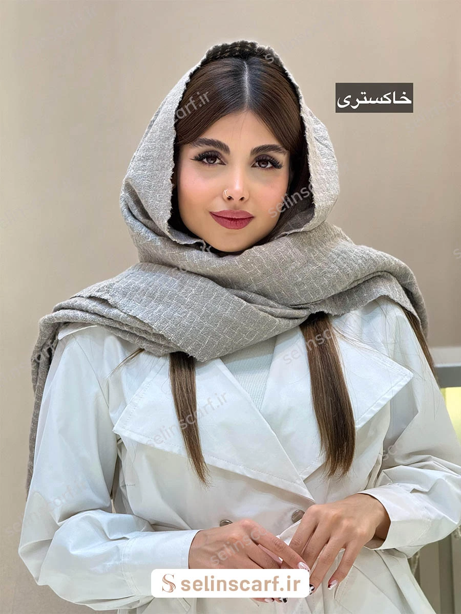 شال موهر “Anill” پترن چهارخونه ریز