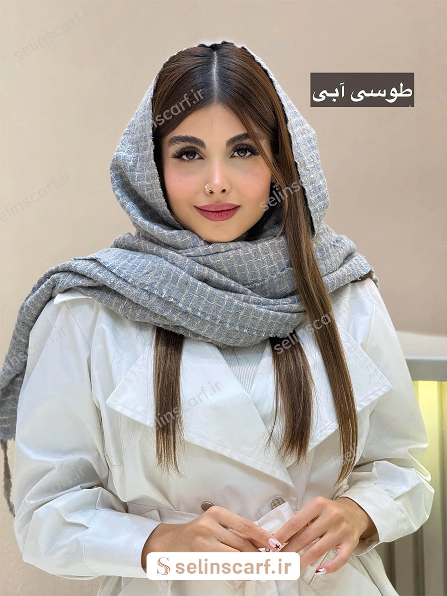 شال موهر “Anill” پترن چهارخونه ریز