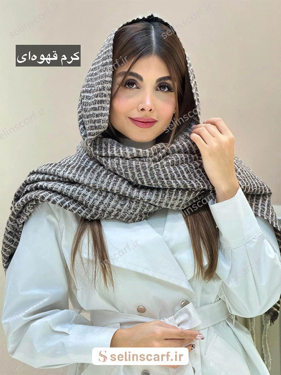شال موهر “Anill” پترن چهارخونه ریز