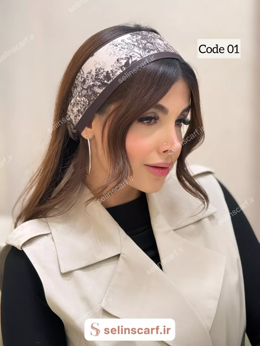 باندانا کرم قهوه‌ای
